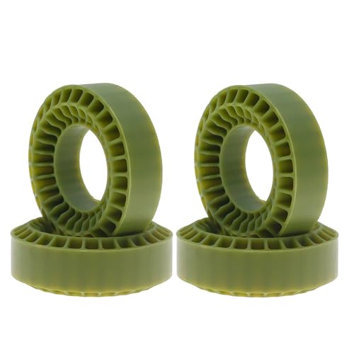 EHxCUF 4 Stück 1,0 Zoll Gummischaum-Radreifen 55 x 20 mm, kompatibel mit Upgrade-Teilen Kompatibel mit RC-Crawler-Autos im Maßstab 1:18 und 1:24(Green) von EHxCUF