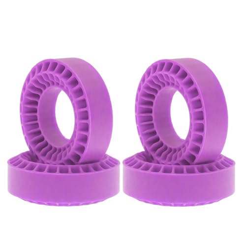 EHxCUF 4 Stück 1,0 Zoll Gummischaum-Radreifen 55 x 20 mm, kompatibel mit Upgrade-Teilen Kompatibel mit RC-Crawler-Autos im Maßstab 1:18 und 1:24(Purple) von EHxCUF