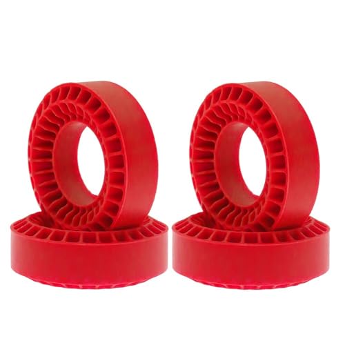 EHxCUF 4 Stück 1,0 Zoll Gummischaum-Radreifen 55 x 20 mm, kompatibel mit Upgrade-Teilen Kompatibel mit RC-Crawler-Autos im Maßstab 1:18 und 1:24(RED) von EHxCUF