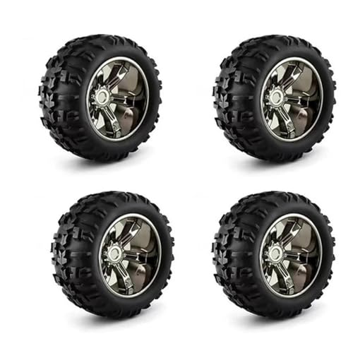 EHxCUF 4 Stück 150 mm RC Buggy-Reifen, 17 mm Sechskant, kompatibel mit verschiedenen RC-Autos(Titanium) von EHxCUF