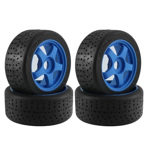 EHxCUF 4 Stück 42 mm 5-Speichen-Reifen, 100 x 42 mm, Sechskant 17 mm, kompatibel mit RC-Car-Upgrade-Teilen im Maßstab 1:7(Blue) von EHxCUF