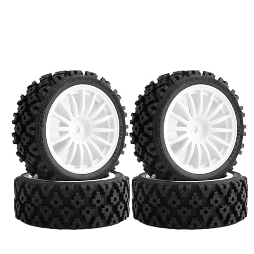 EHxCUF 4 Stück Gummireifen-Radersatz Kompatibel mit 1/10 RC-Autos, kompatibel mit verschiedenen Modellen, einschließlich XV-01 TA06 TT-01 TT-02 PTG-2(03) von EHxCUF