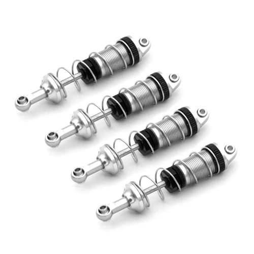 EHxCUF 4PCS Metall Stoßdämpfer Kompatibel Mit Öl Hydraulische Kompatibel mit RC Autos H16 16207 144001 144002 144010 124019 124017 MN128 MN86 G500 Teile(Silver) von EHxCUF