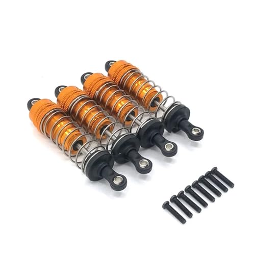 EHxCUF 4PCS Metall-Stoßdämpfer vorne und hinten Kompatibel mit RC-Autos, kompatibel mit verschiedenen Modellen, einschließlich 144010 124019 124017 144001 144002 Upgrade-Zubehör(Yellow) von EHxCUF