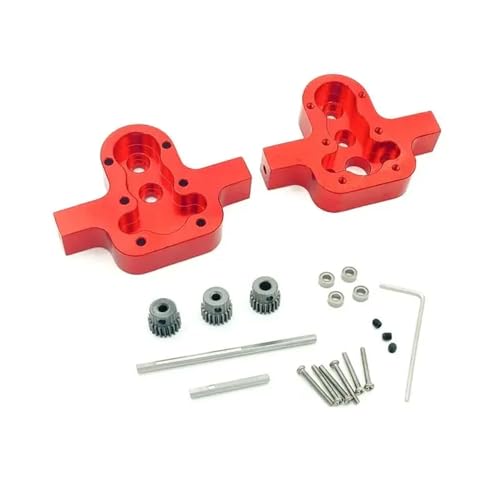 EHxCUF Getriebedeckel-Zahnradsatz aus Metall Kompatibel mit RC-Car-Upgrade, kompatibel mit MN D91 99 99S B14 B24 C14 C24 C34(RED) von EHxCUF