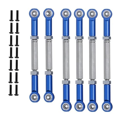 EHxCUF Kompatibel mit 1/10 2WD-Serie AMP RC-Car-Upgrade-Teilen 6-teiliges Verbindungsstangen-Zugstangen-Set(Dark Blue) von EHxCUF