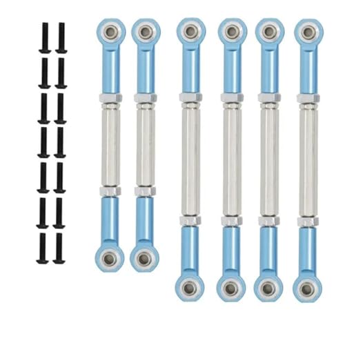 EHxCUF Kompatibel mit 1/10 2WD-Serie AMP RC-Car-Upgrade-Teilen 6-teiliges Verbindungsstangen-Zugstangen-Set(Sky Blue) von EHxCUF