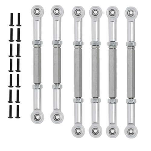 EHxCUF Kompatibel mit 1/10 2WD-Serie AMP RC-Car-Upgrade-Teilen 6-teiliges Verbindungsstangen-Zugstangen-Set(Titanium) von EHxCUF