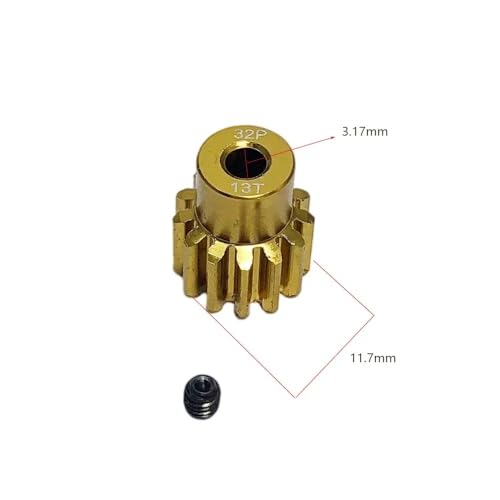EHxCUF Kompatibel mit 1/10 RC-Modellautos. Aluminium-Metallritzel-Motorgetriebe 12T bis 20T 32P M0,8 3,175 mm(13T) von EHxCUF