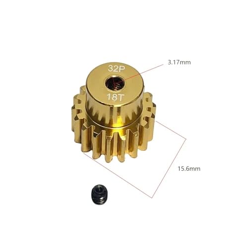 EHxCUF Kompatibel mit 1/10 RC-Modellautos. Aluminium-Metallritzel-Motorgetriebe 12T bis 20T 32P M0,8 3,175 mm(18T) von EHxCUF