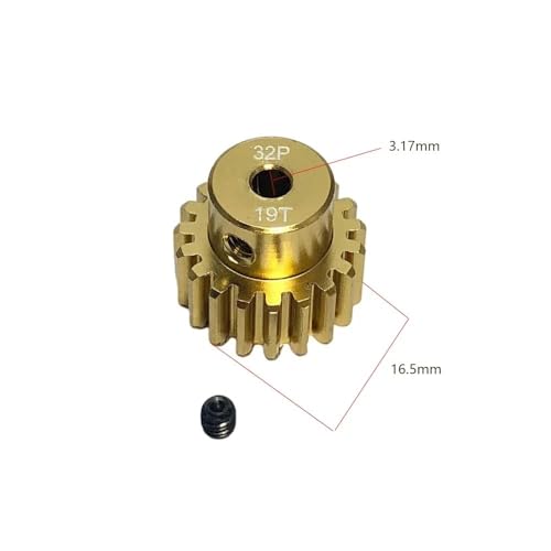 EHxCUF Kompatibel mit 1/10 RC-Modellautos. Aluminium-Metallritzel-Motorgetriebe 12T bis 20T 32P M0,8 3,175 mm(19T) von EHxCUF