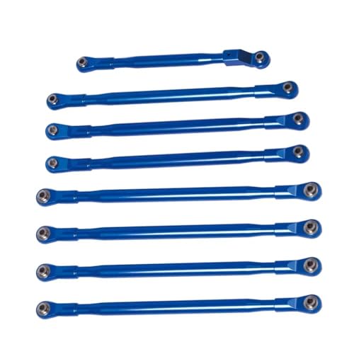 EHxCUF Kompatibel mit 1/6 RC Crawler Car SCX6 Aluminium-Aufhängungsgestänge-Set mit 8 Stück Metallstangenenden(Blue) von EHxCUF