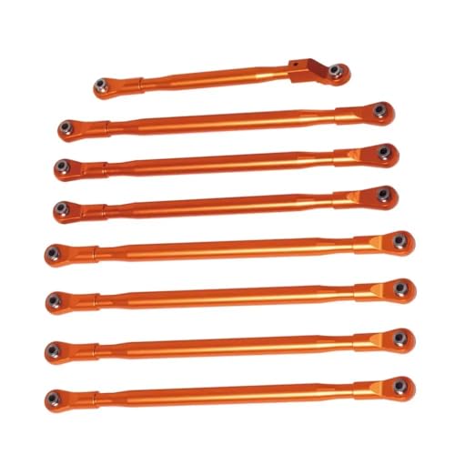 EHxCUF Kompatibel mit 1/6 RC Crawler Car SCX6 Aluminium-Aufhängungsgestänge-Set mit 8 Stück Metallstangenenden(ORANGE) von EHxCUF