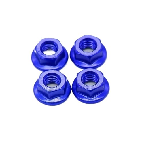 EHxCUF Kompatibel mit RC-Buggy-Modellen im Maßstab 1:10 102049 122049 02055 02190 Aluminium-Nylon-M4-Mutter 4P(Blue) von EHxCUF