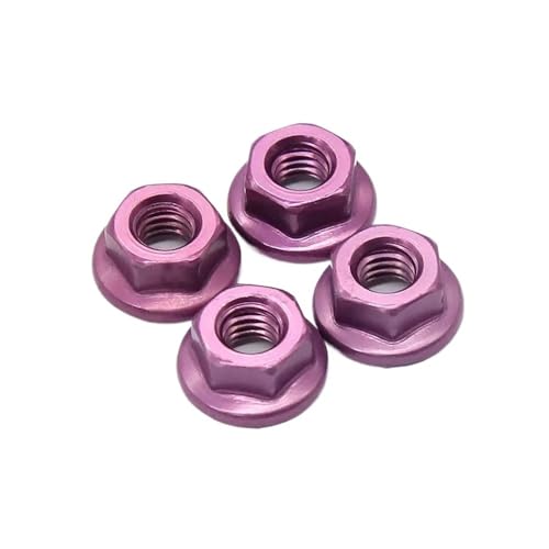EHxCUF Kompatibel mit RC-Buggy-Modellen im Maßstab 1:10 102049 122049 02055 02190 Aluminium-Nylon-M4-Mutter 4P(Purple) von EHxCUF