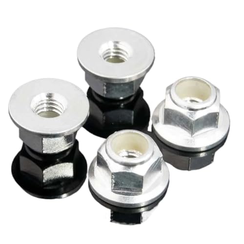EHxCUF Kompatibel mit RC-Buggy-Modellen im Maßstab 1:10 102049 122049 02055 02190 Aluminium-Nylon-M4-Mutter 4P(Silver) von EHxCUF