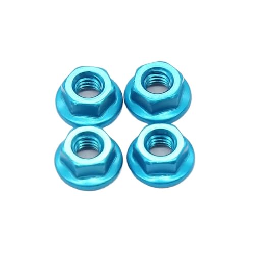 EHxCUF Kompatibel mit RC-Buggy-Modellen im Maßstab 1:10 102049 122049 02055 02190 Aluminium-Nylon-M4-Mutter 4P(Sky Blue) von EHxCUF