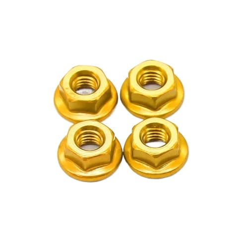 EHxCUF Kompatibel mit RC-Buggy-Modellen im Maßstab 1:10 102049 122049 02055 02190 Aluminium-Nylon-M4-Mutter 4P(Yellow) von EHxCUF