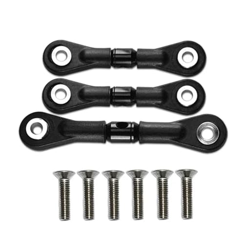 EHxCUF Kompatibel mit TT-02 TT-02T 1/10 RC Car Upgrade-Teilen 3 Stück Lenkgestänge-Servostange(Black) von EHxCUF