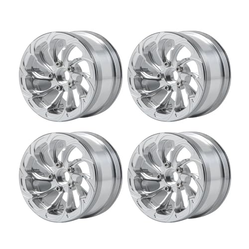 EHxCUF Kompatible 2,2-Zoll-Metall-Beadlock-Radfelgennaben Kompatibel mit Wraith 90048 RR10 TRX-4 1/10 RC Crawler-Teile(4 PCS Silver) von EHxCUF