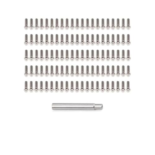 EHxCUF Kompatible Beadlock-Ringschrauben Kompatibel mit 1/10 RC Crawler Car 100 Stück M2 M3 Stahlschrauben Kompatibel mit VS4-10 1.9 2.2 Felgen AXI03007(M3 10MM 100PCS) von EHxCUF