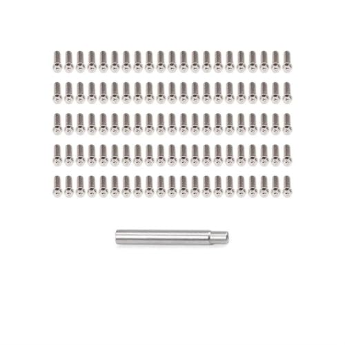 EHxCUF Kompatible Beadlock-Ringschrauben Kompatibel mit 1/10 RC Crawler Car 100 Stück M2 M3 Stahlschrauben Kompatibel mit VS4-10 1.9 2.2 Felgen AXI03007(M3 8MM 100PCS) von EHxCUF