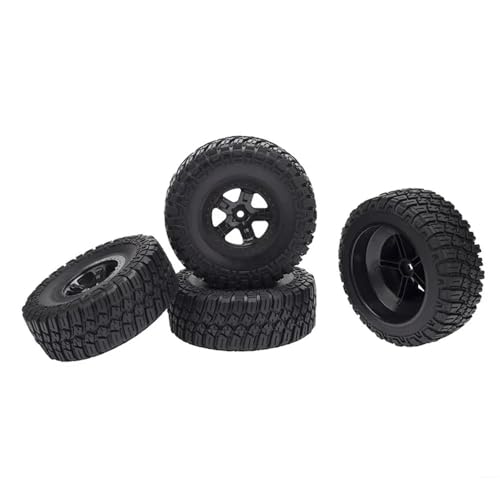 EHxCUF Kompatible Reifen und Räder Kompatibel mit 1:10 Short Course RC-Fahrzeuge Street Buggy Zubehör RP2046 Huanqi 727 Modellautos(Black) von EHxCUF