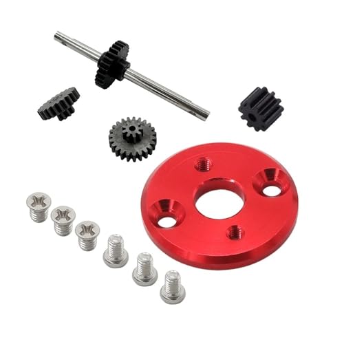 EHxCUF Kompatible Upgrade-Teile Kompatibel mit Metallgetriebegehäuse Kompatibel mit Motorantriebswelle MN82 MN78 1/12 RC-Fahrzeug(RED Gear Set) von EHxCUF