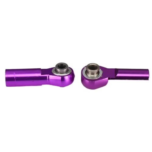 EHxCUF Kompatibler Aluminium-Verbindungsstangenkopf-Kugelkopfhalter Kompatibel mit RC-Hobby-Modellauto-Upgrade-Teile 2 Stück M2 M3 M4 Gewinde 25 mm Länge 3 mm Loch Spurstangenkopf(M2-Purple) von EHxCUF