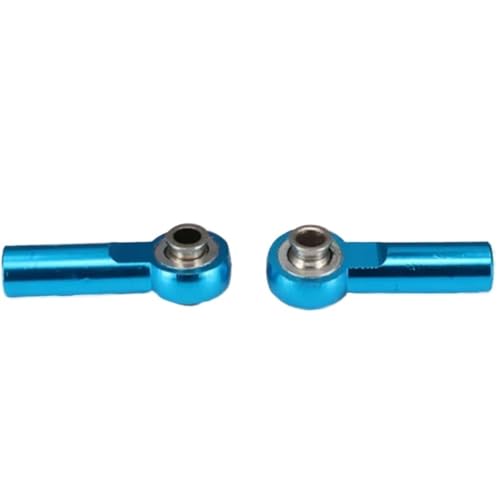 EHxCUF Kompatibler Aluminium-Verbindungsstangenkopf-Kugelkopfhalter Kompatibel mit RC-Hobby-Modellauto-Upgrade-Teile 2 Stück M2 M3 M4 Gewinde 25 mm Länge 3 mm Loch Spurstangenkopf(M3-Blue) von EHxCUF