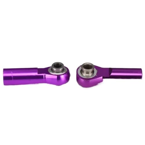 EHxCUF Kompatibler Aluminium-Verbindungsstangenkopf-Kugelkopfhalter Kompatibel mit RC-Hobby-Modellauto-Upgrade-Teile 2 Stück M2 M3 M4 Gewinde 25 mm Länge 3 mm Loch Spurstangenkopf(M3-Purple) von EHxCUF