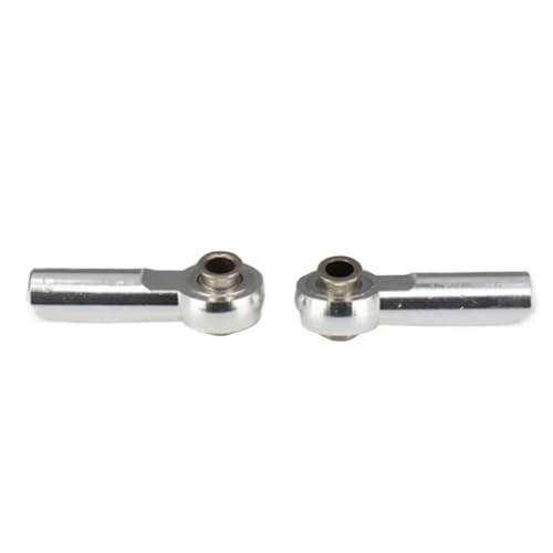 EHxCUF Kompatibler Aluminium-Verbindungsstangenkopf-Kugelkopfhalter Kompatibel mit RC-Hobby-Modellauto-Upgrade-Teile 2 Stück M2 M3 M4 Gewinde 25 mm Länge 3 mm Loch Spurstangenkopf(M3-Silver) von EHxCUF