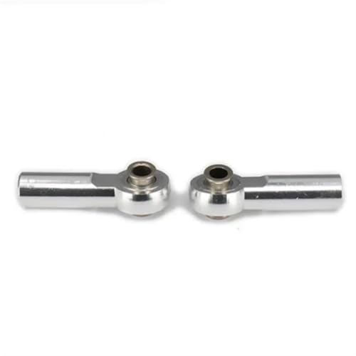 EHxCUF Kompatibler Aluminium-Verbindungsstangenkopf-Kugelkopfhalter Kompatibel mit RC-Hobby-Modellauto-Upgrade-Teile 2 Stück M2 M3 M4 Gewinde 25 mm Länge 3 mm Loch Spurstangenkopf(M4-Silver) von EHxCUF