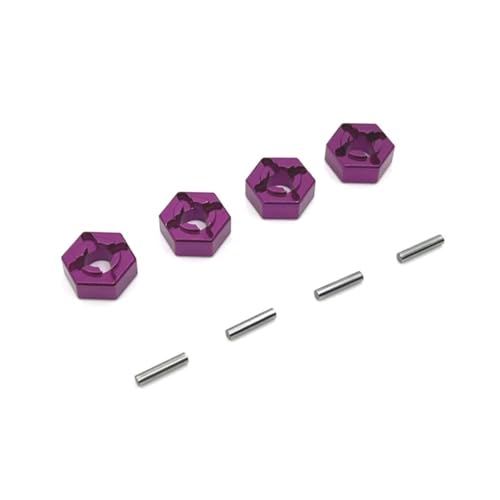 EHxCUF Metall 12mm Rad Hex Nabe Adapter Kompatibel mit 1/16 RC Autos Kompatibel mit Upgrade Teile 16101 16102 16103 16104 16106 16201(Purple) von EHxCUF