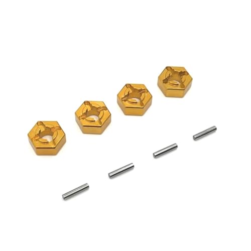 EHxCUF Metall 12mm Rad Hex Nabe Adapter Kompatibel mit 1/16 RC Autos Kompatibel mit Upgrade Teile 16101 16102 16103 16104 16106 16201(Yellow) von EHxCUF