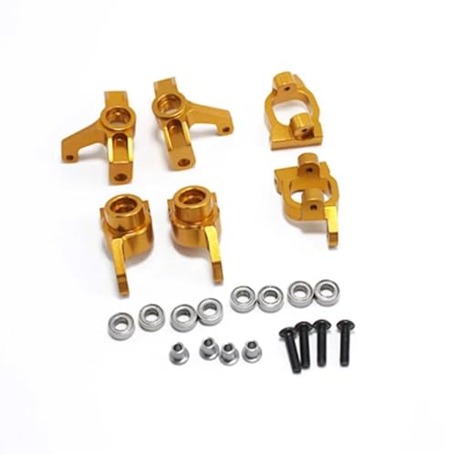 EHxCUF Metall-C-Hub-Träger-Lenkblöcke Kompatibel mit verbesserte Leistung, kompatibel mit 144001 144002 144010 124007 124008 124016 124017 124018 124019 RC-Car-Upgrade-Teilen(Yellow) von EHxCUF