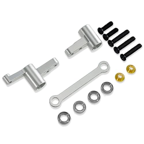 EHxCUF Metall-Lenkungs-Upgrade-Teile mit Lagern, kompatibel mit GO RC Car 1/14-Modellen 14209 14210 H14BM(Silver) von EHxCUF