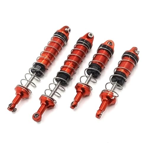 EHxCUF Metall-Öl-Stoßdämpfer-Dämpfer, Upgrade-Teile, Zubehör, kompatibel mit 1/12 RC-Autos, Modellen 12428, 12423, 12427, 12429 FY-03, 4er-Set(RED) von EHxCUF