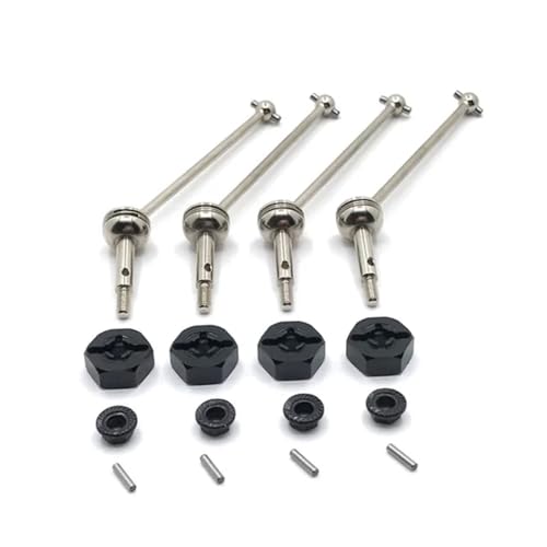 EHxCUF Metall-Upgrade-Kardanwellenadapter 12 mm Kompatibel mit vorne und hinten, kompatibel mit verschiedenen RC-Autos im Maßstab 1:14(Black) von EHxCUF