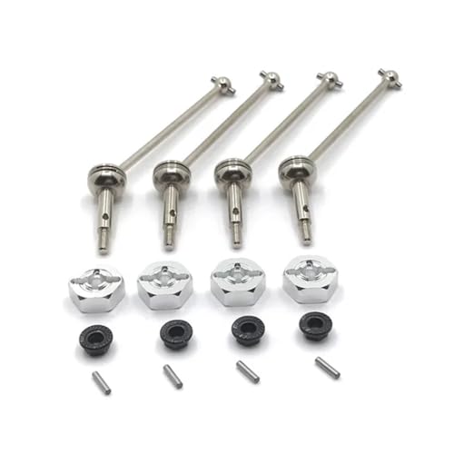EHxCUF Metall-Upgrade-Kardanwellenadapter 12 mm Kompatibel mit vorne und hinten, kompatibel mit verschiedenen RC-Autos im Maßstab 1:14(White) von EHxCUF