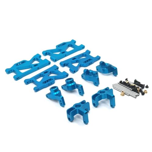 EHxCUF Metall-Upgrade-Schwingen-Lenkbecher-Set, 5 Stück, Kompatibel mit 144010, 144001, 144002, 124016, 124017, 124018, 124019 RC-Fahrzeuge(Blue Five Piece Set) von EHxCUF