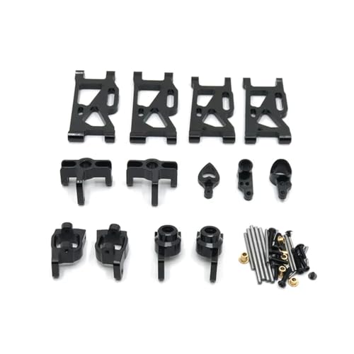 EHxCUF Metall-Upgrade-Teile Kompatibel mit 144010 144001 124017 124018 124019 RC-Cars-Zubehör(Black SIX-Piece Suit) von EHxCUF