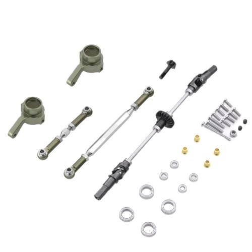 EHxCUF Metallgetriebe-Brückenachsen-Upgrade Kompatibel mit 1/16 RC-Autos, kompatibel mit B14 B24 C14 C24 B16 B36 Q60 Vorder- und Hinterachsgetriebe-Ersatzteilen(Titanium Front) von EHxCUF