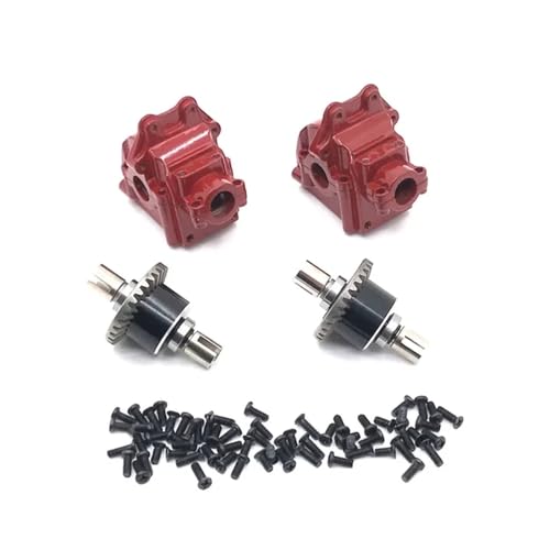 EHxCUF Metallgetriebe und Ganzmetall-Differential-Upgrade-Teile Kompatibel mit kompatible Modelle 144001 144010 124010 124016 17 18 19(RED) von EHxCUF