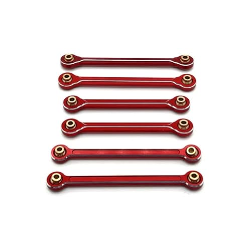 EHxCUF Metallverstärkte Feste Zugstangen Kompatibel mit vorne und hinten, kompatibel mit 1/10 10208 RC-Car-Komponenten(RED) von EHxCUF