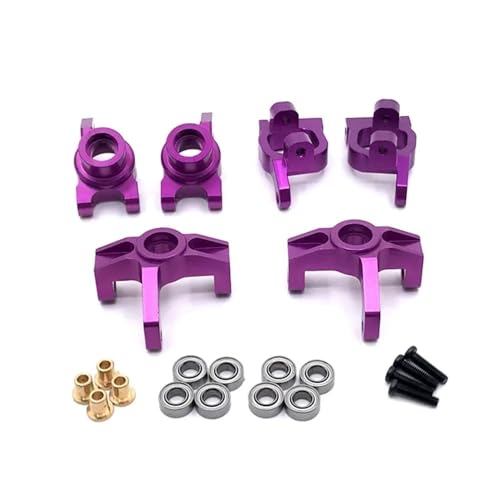 EHxCUF Modifizierter Metall-Lenkbecher C Kompatibel mit Hinterrad, kompatibel mit 1/14 RC-Autos 144010 144001 144002 und 1/12 RC-Autos 124017 124016 124018 124019(Purple) von EHxCUF