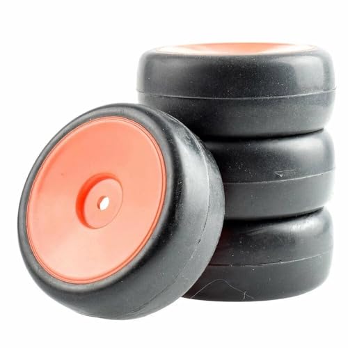 EHxCUF Slick-Rennreifen- und Radsatz, kompatibel mit 1/10 Tourenwagen RC 9071-6018(RED) von EHxCUF