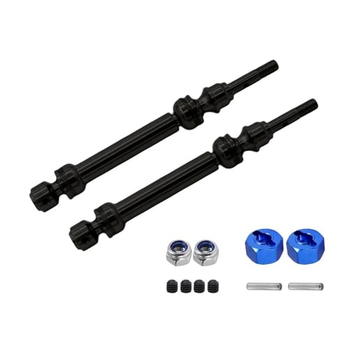 EHxCUF Upgrade-Teile Kompatibel mit RC-Autos im Maßstab 1:10, kompatibel mit 4X4-Antriebssystemen, vordere und hintere Antriebswelle, Spline 110–150 mm, 4er-Set(Black Front) von EHxCUF