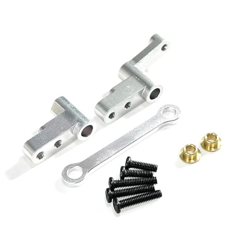 EHxCUF Upgraden Sie Lenkungs- und Getriebekomponenten aus Metall Kompatibel mit kompatibles ferngesteuertes Auto 1/14 14301 14302 modifiziertes Zubehör(Silver) von EHxCUF