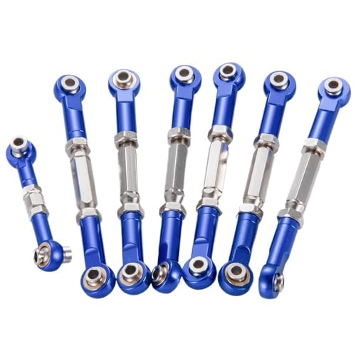 EHxCUF Verstellbares Aluminium-Verbindungsstangen-Lenkgestänge-Set, 7-teilig, kompatibel mit 1/10 4x4 2WD RC Crawler-Autoteilen EHxCUF Verstellbares Aluminium-Verbindungsstangen-Lenkgestänge-Set, 7-teilig, kompatibel mit 1/10 4x4 2WD RC Crawler-Autoteilen von EHxCUF